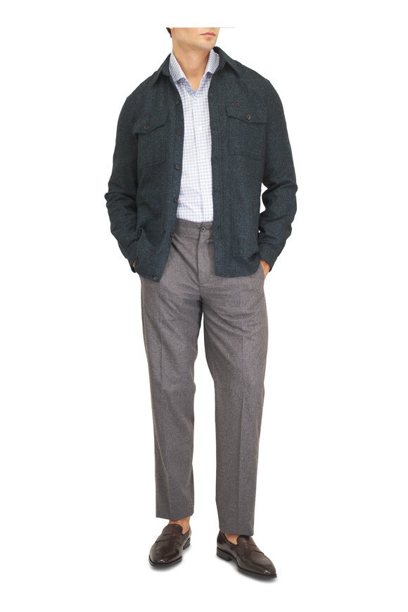Isaia Ocean White Check Cotton Sport Shirt - view 2
