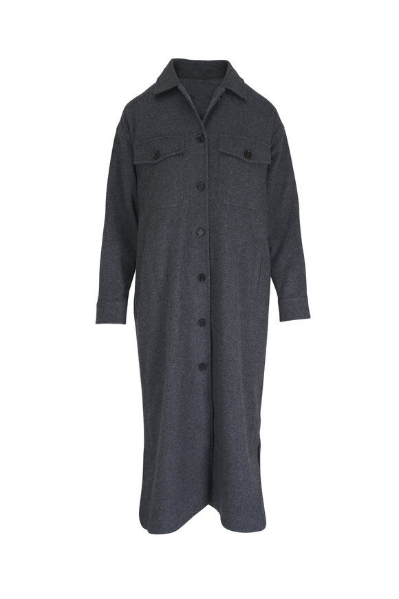 Maurizio Baldassari Gray Cashmere Long Shacket