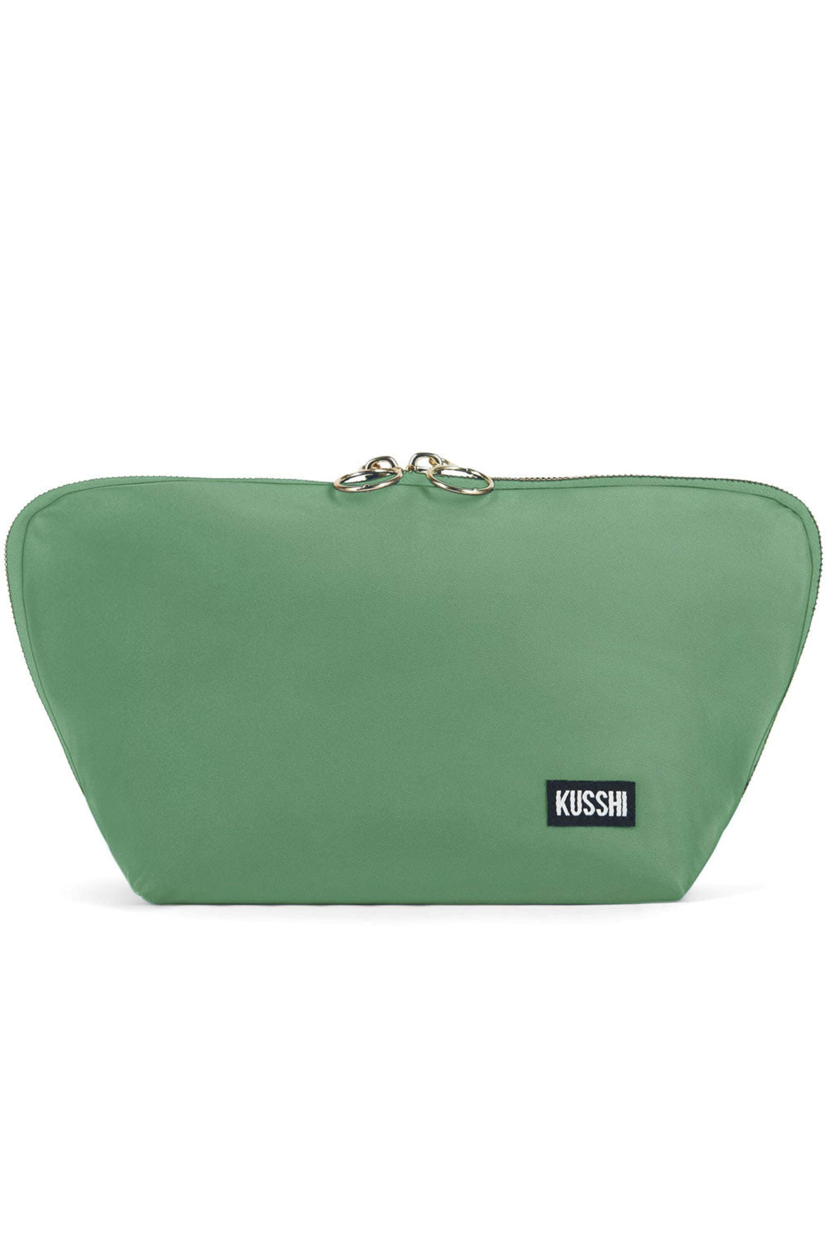 Kusshi - Medium Signature Makeup Bag in Green and Blue