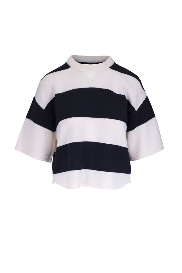 Dorothee Schumacher Modern Statements White & Navy Stripe Sweater