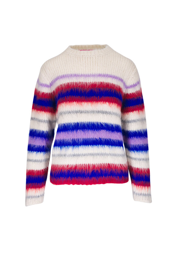 The Elder Statesman Thistle Mutlicolor VInyard Stripe Sweater