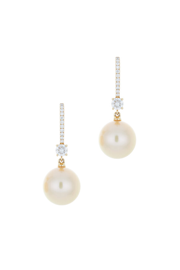 Mikimoto - South Sea Pearl & Diamond Earrings