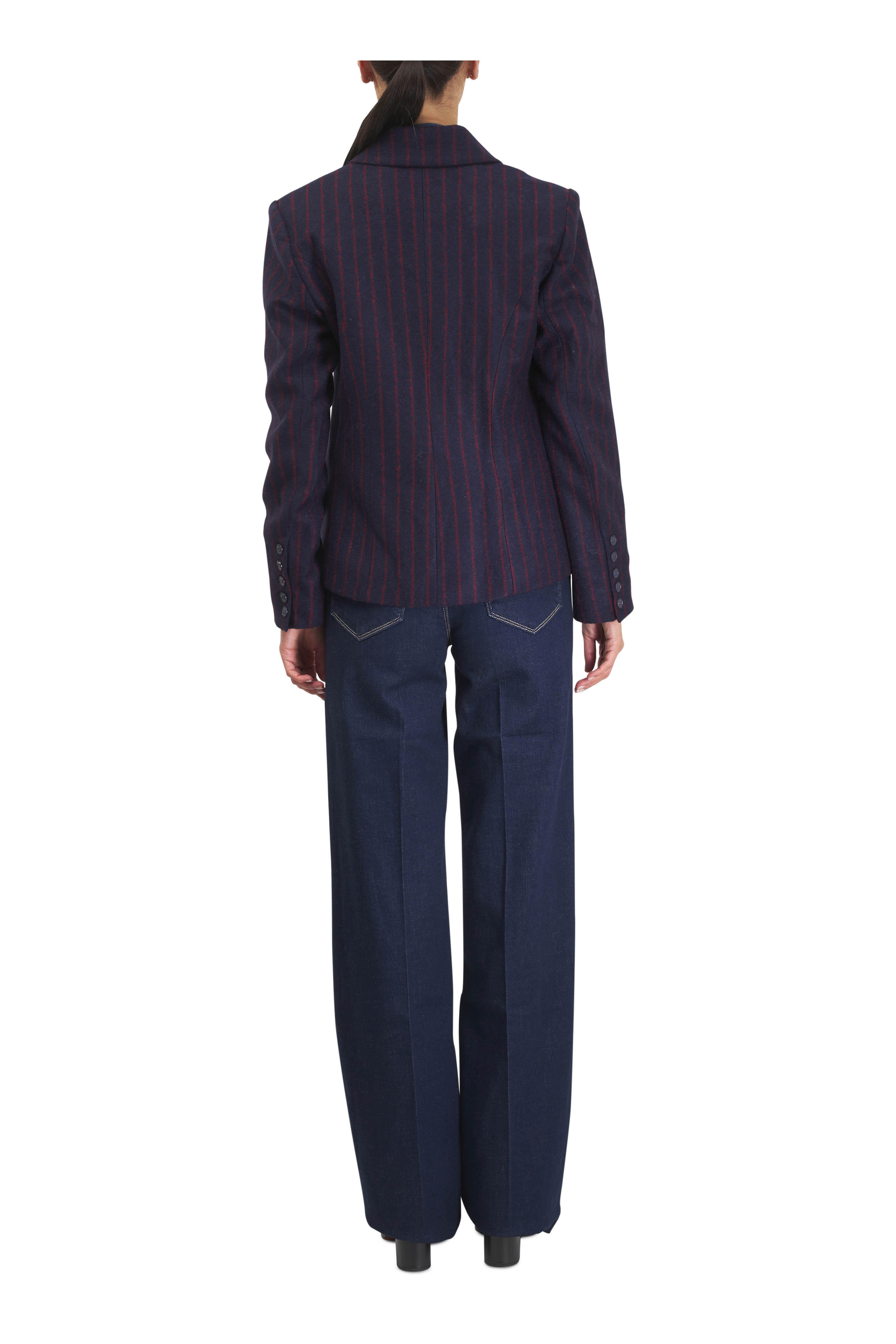 L'Agence - Kenzie Midnight & Red Pinstripe Blazer