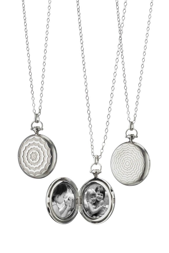 Monica Rich Kosann - Sterling Silver Pocketwatch Locket Necklace