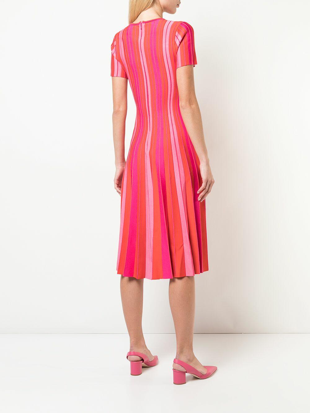 Carolina Herrera - Cayenne Striped Pleated Knit Dress