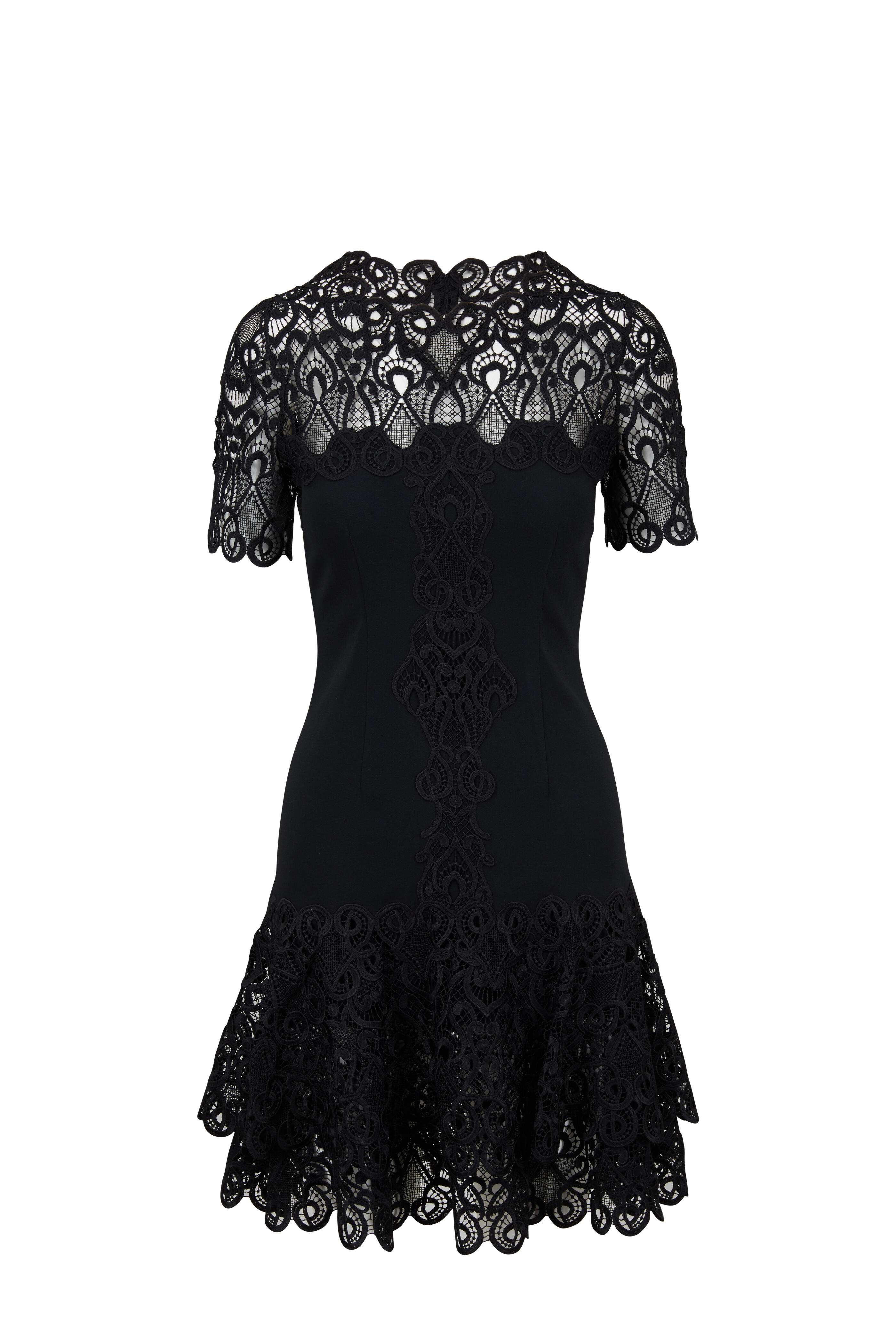 Jonathan simkhai mixed lace hotsell cap sleeve mini dress