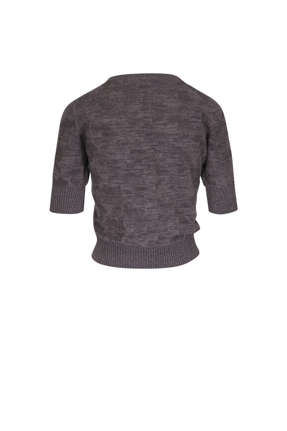 D.Exterior - Lead Tonal Houndstooth Knit Top