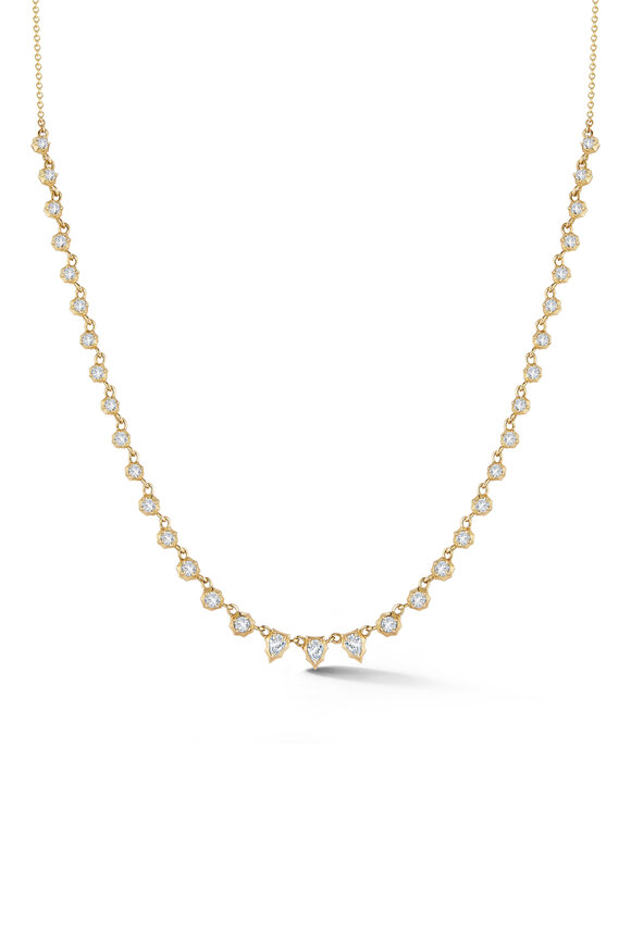 Jade Trau 18k Yellow Gold Small Envoy Riviera Necklace