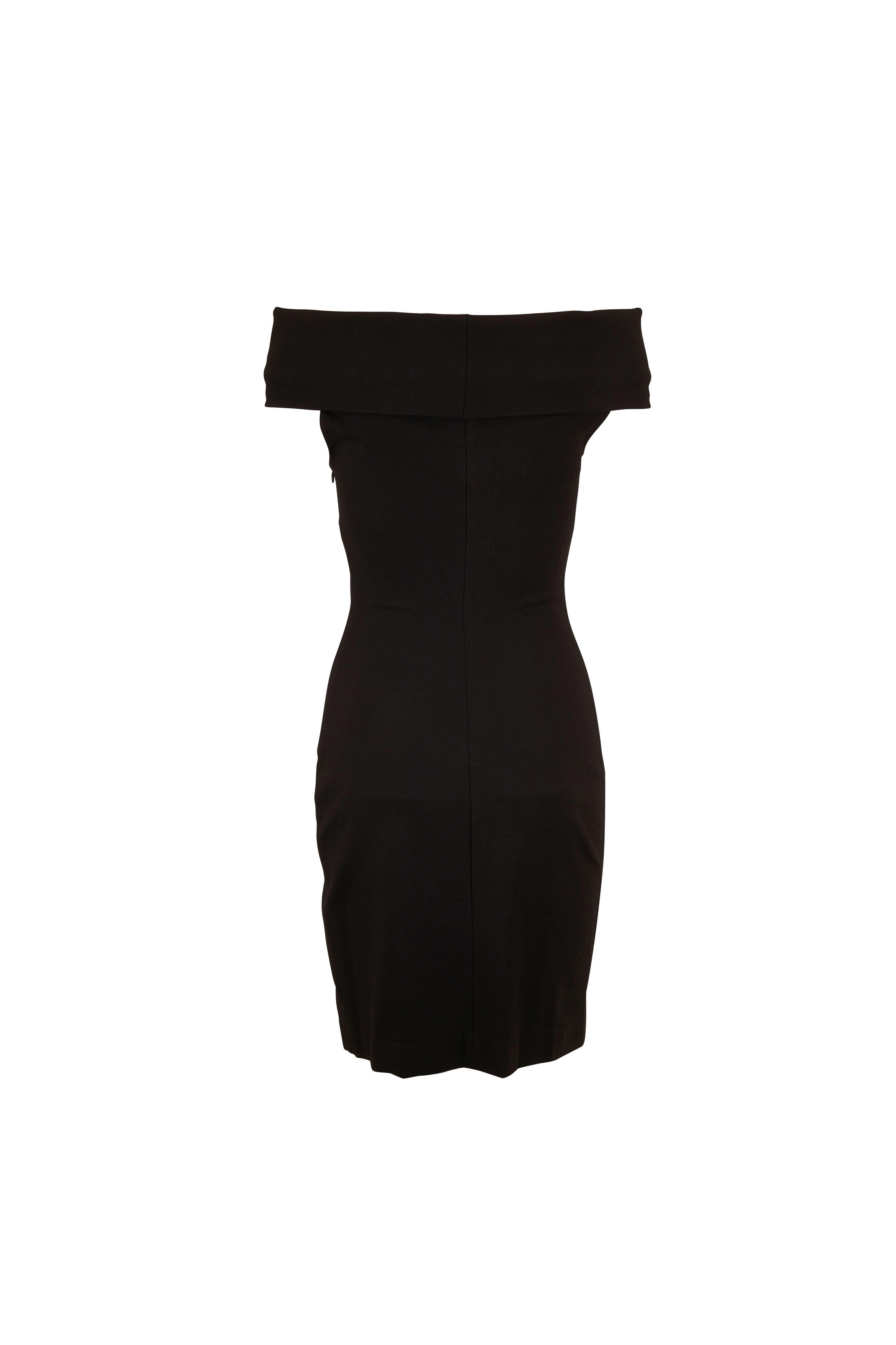 Rosetta Getty - Black Jersey Banded Off-The-Shoulder Dress