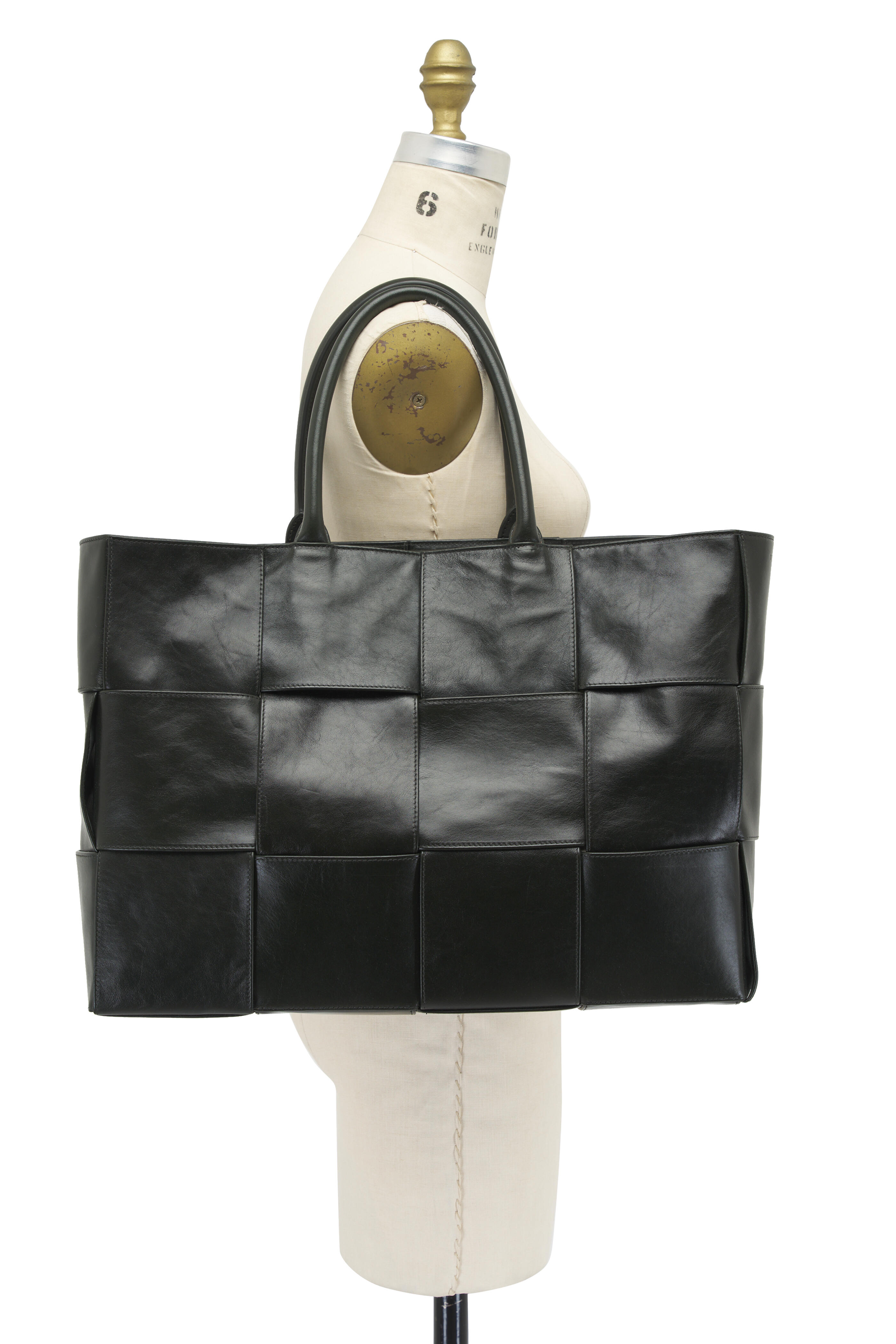 Bottega Veneta - Large Arco Dark Green Woven Leather Tote