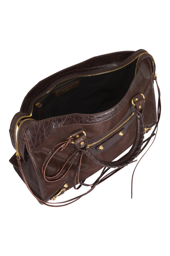 Balenciaga Le City Brown Pony Hair Top Handle Bag - view 4