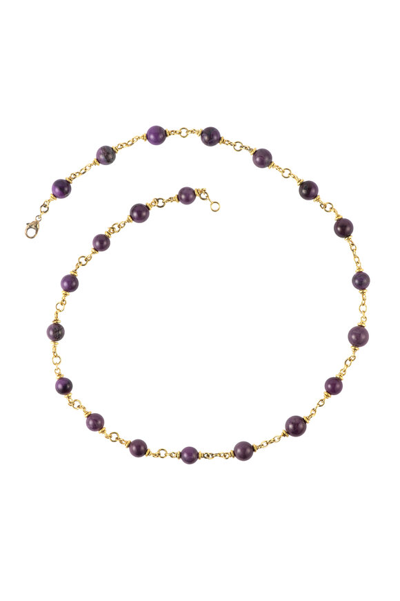 Sylva & Cie Purple Sugilite Beaded Necklace - view 2