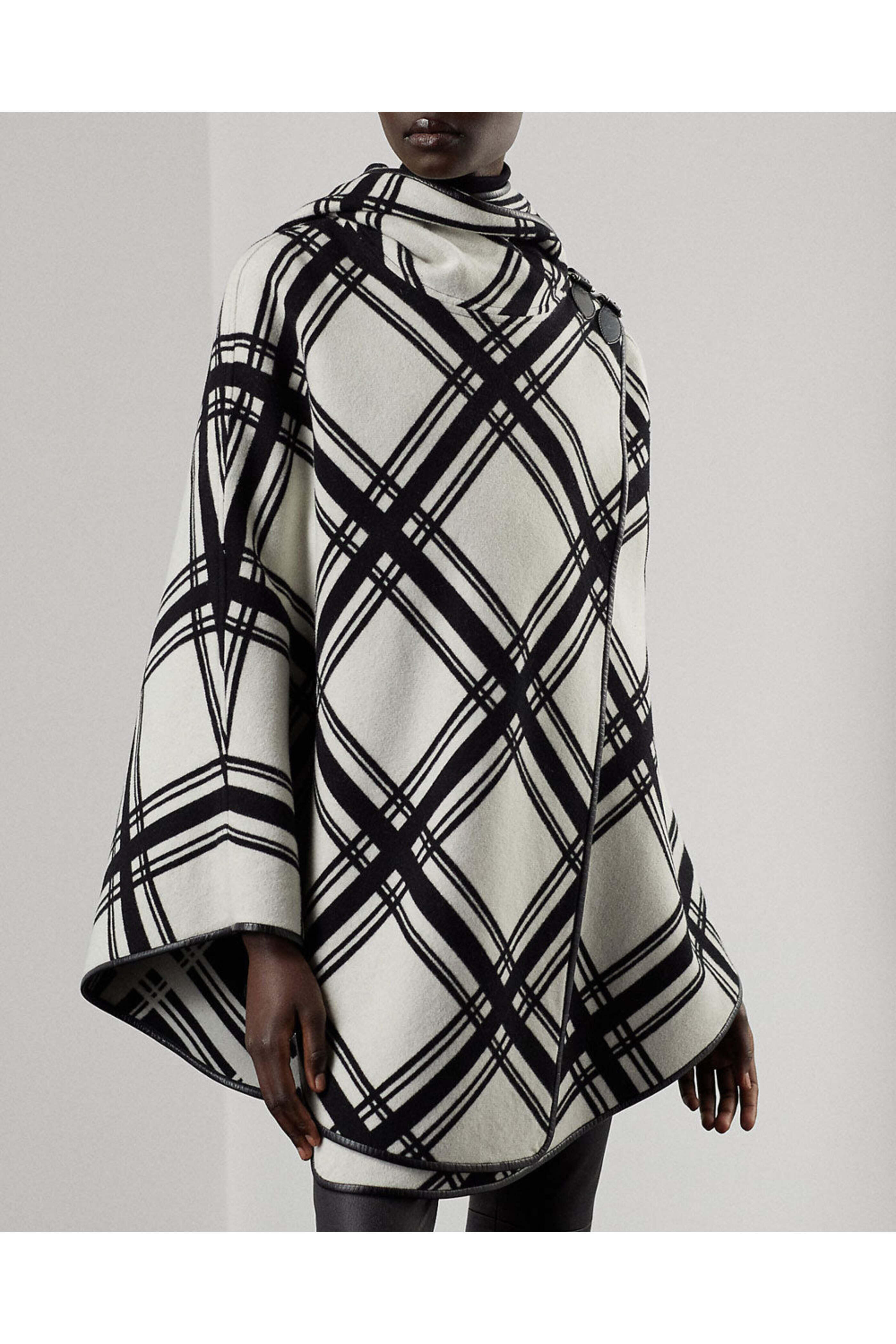 Ralph Lauren - Black and Cream Marsilla Cape