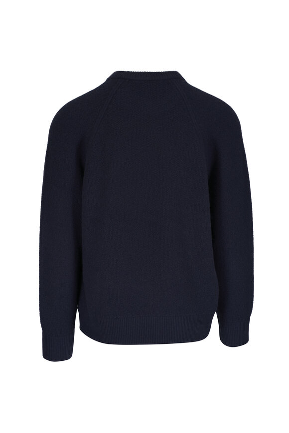 Vince - Coastal Blue Micro Bouclé Wool & Cashmere Sweater