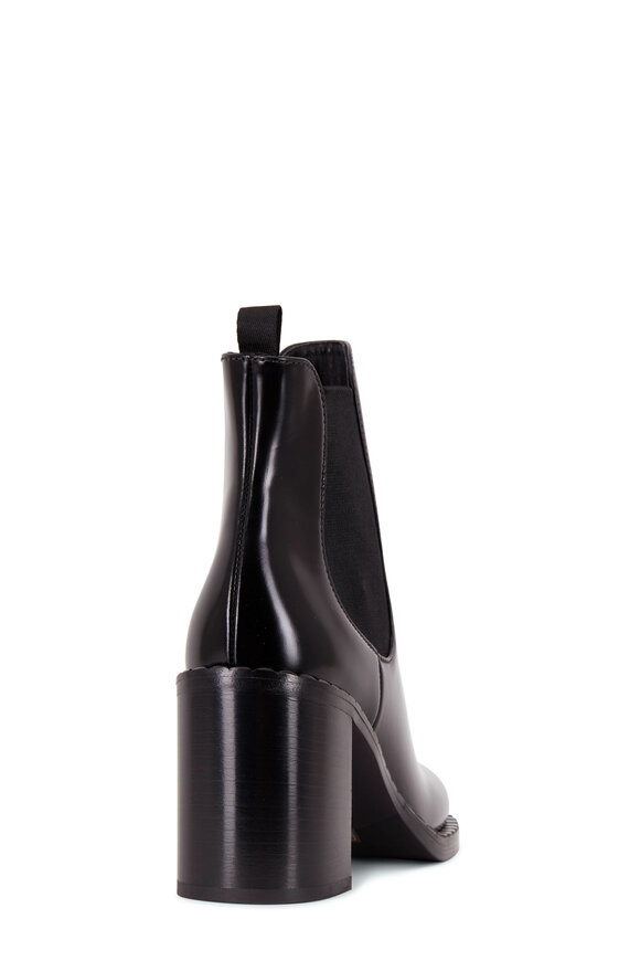 Prada - Black Leather Chunky Heel Boot, 85mm