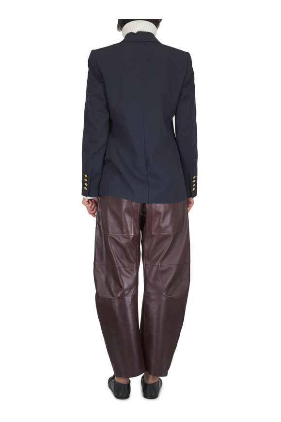 Nili Lotan Shon Burgundy Leather Pant - view 6