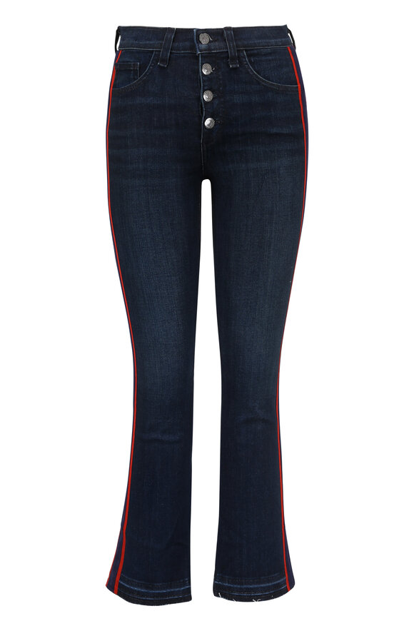 Veronica Beard - Carolyn Navy & Red Tux Striped Baby Boot Jean