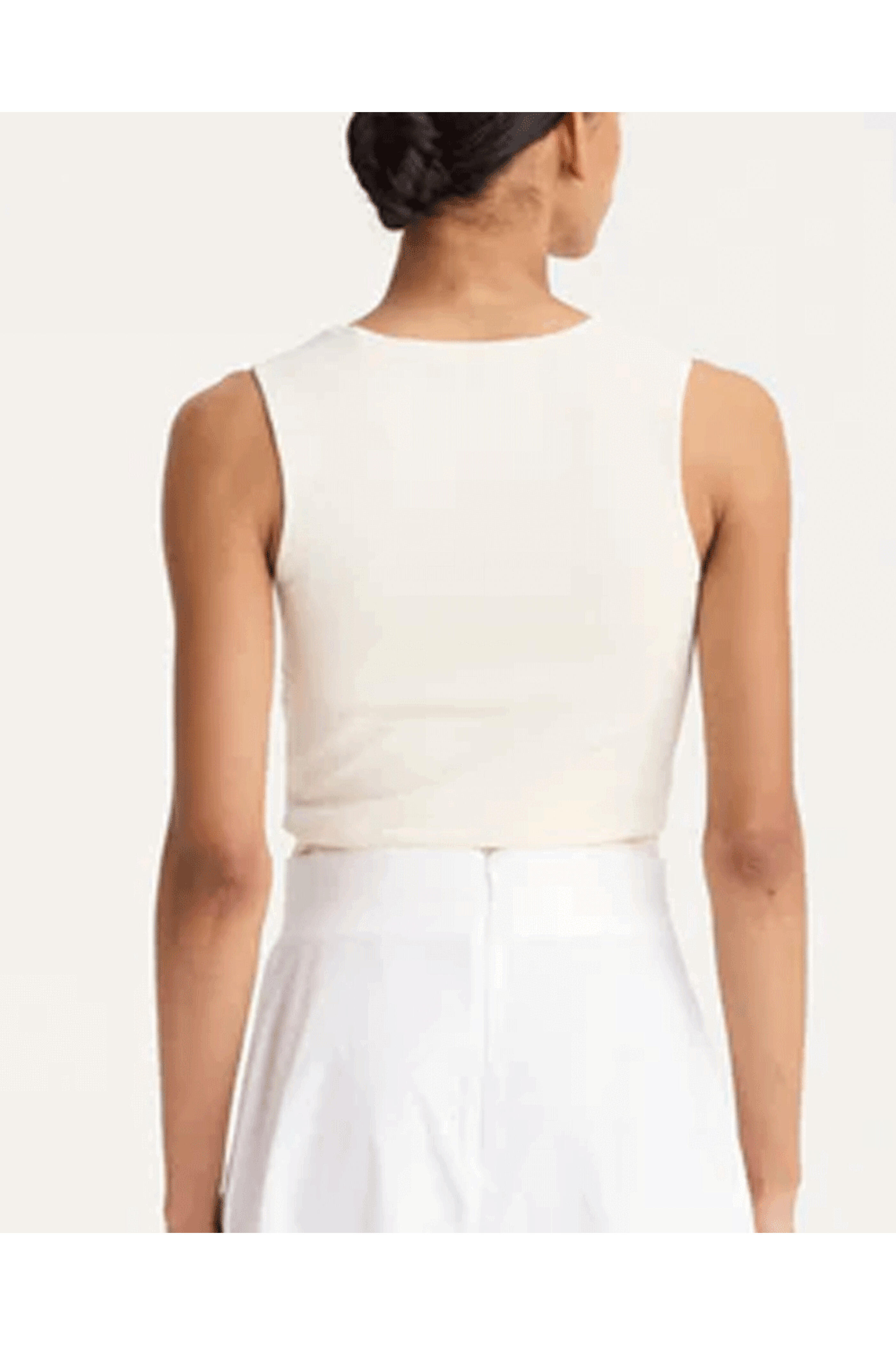 Rohe Frames Women's Off White Bustier Shaped Knitted Tank Top