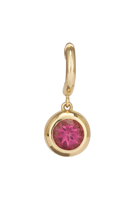 Marlo Laz 14k Yellow Gold Pink Tourmaline Gemma Earring - view 2