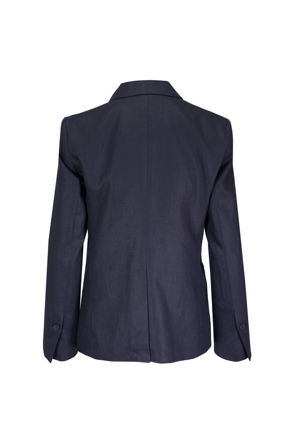 TWP Boy Midnight Blue Chintzed Linen Blazer - view 3