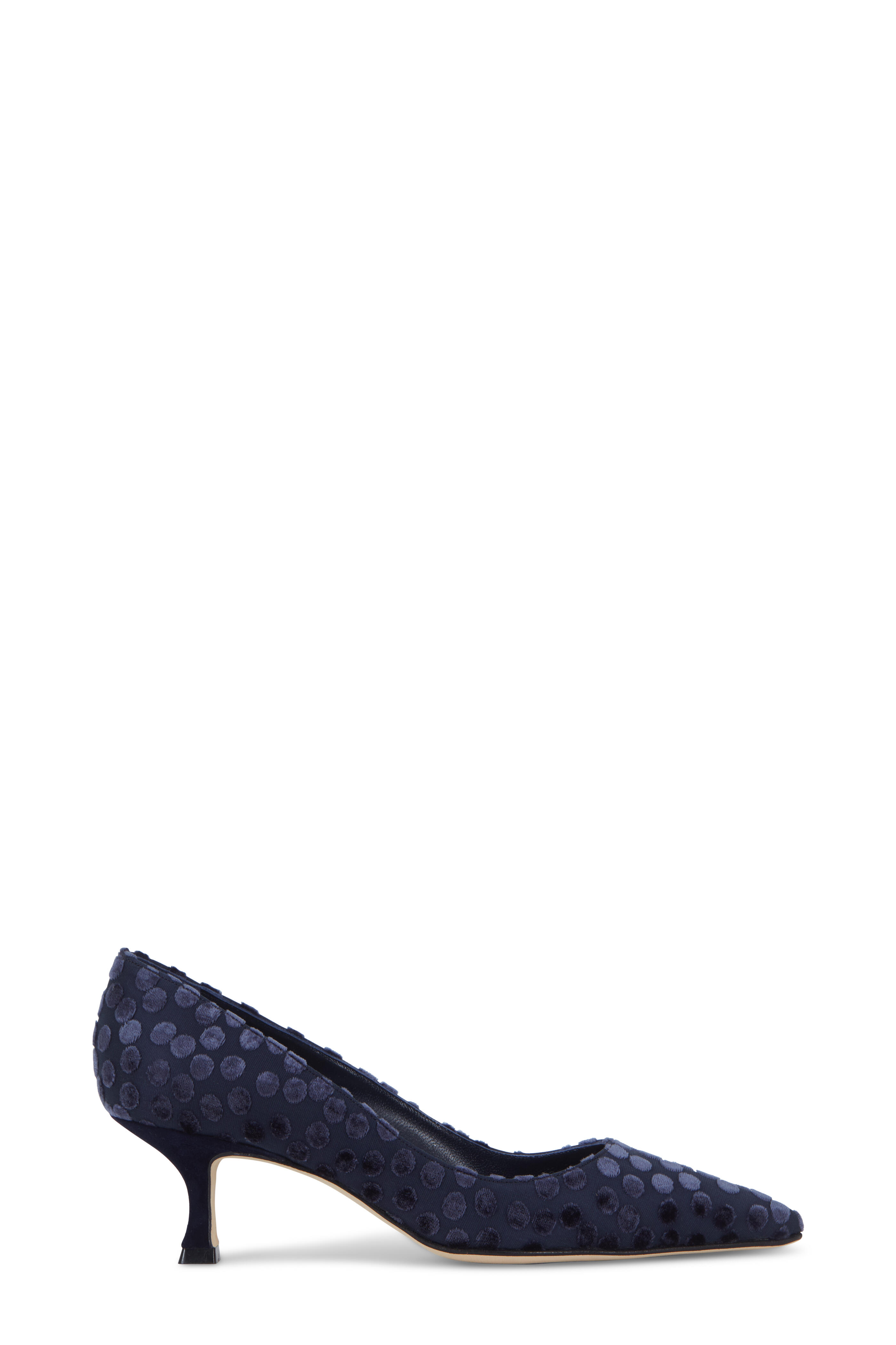 Manolo Blahnik - Lisa Velvet Tonal Polka Dot Pump, 50mm