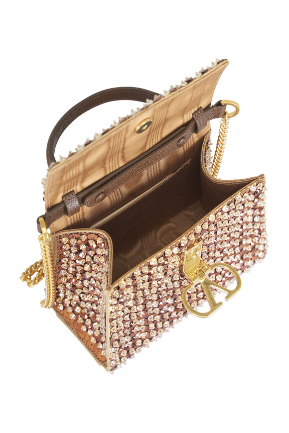 Valentino Garavani Mini VSling Gold Embroidered Top Handle Bag - view 5