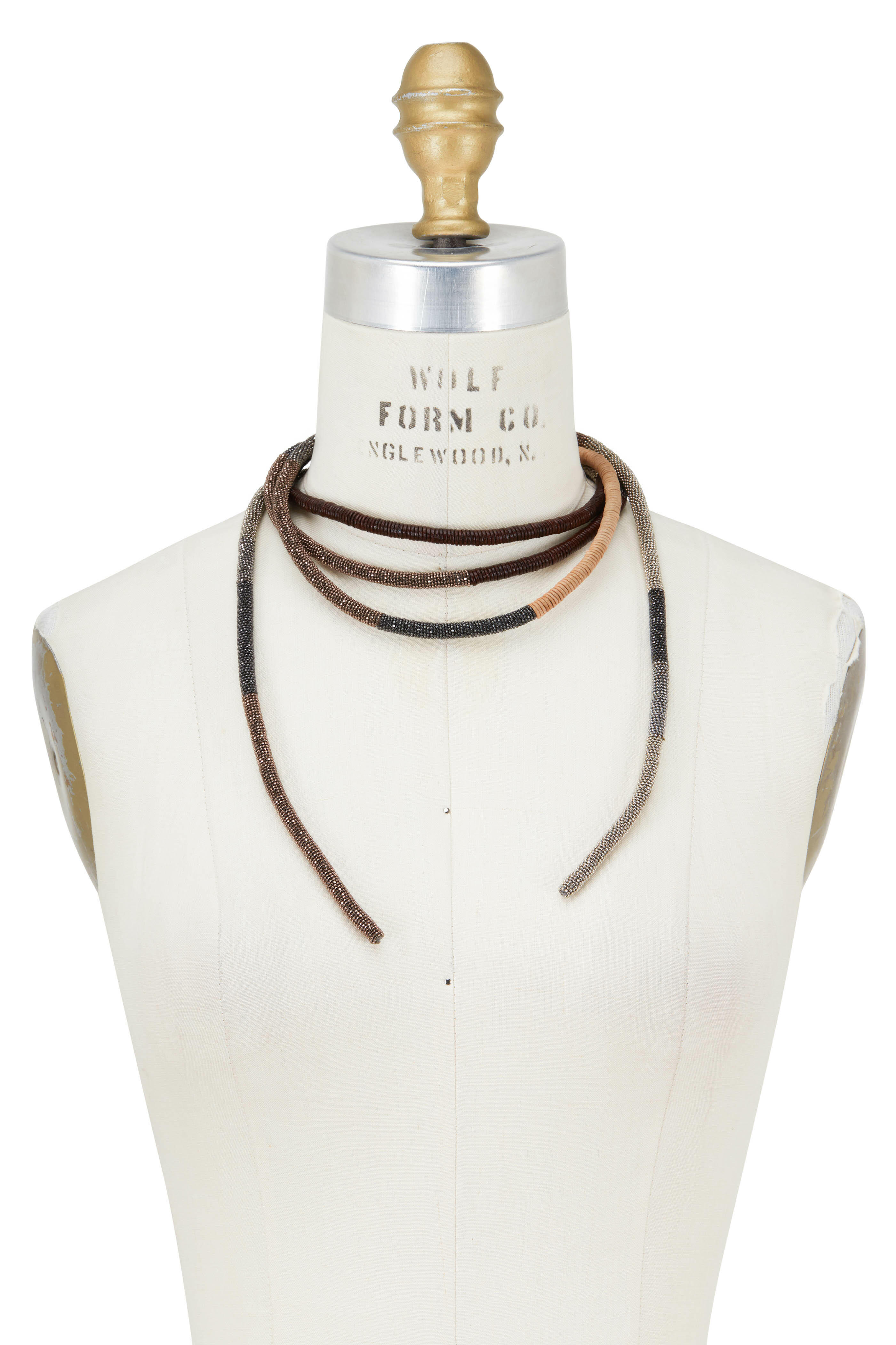 Brunello Cucinelli - Multi Monilli & Leather Wrap Necklace