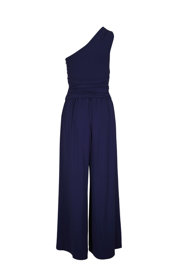 Michael Kors Collection - Maritime Blue One Shoulder Jumpsuit