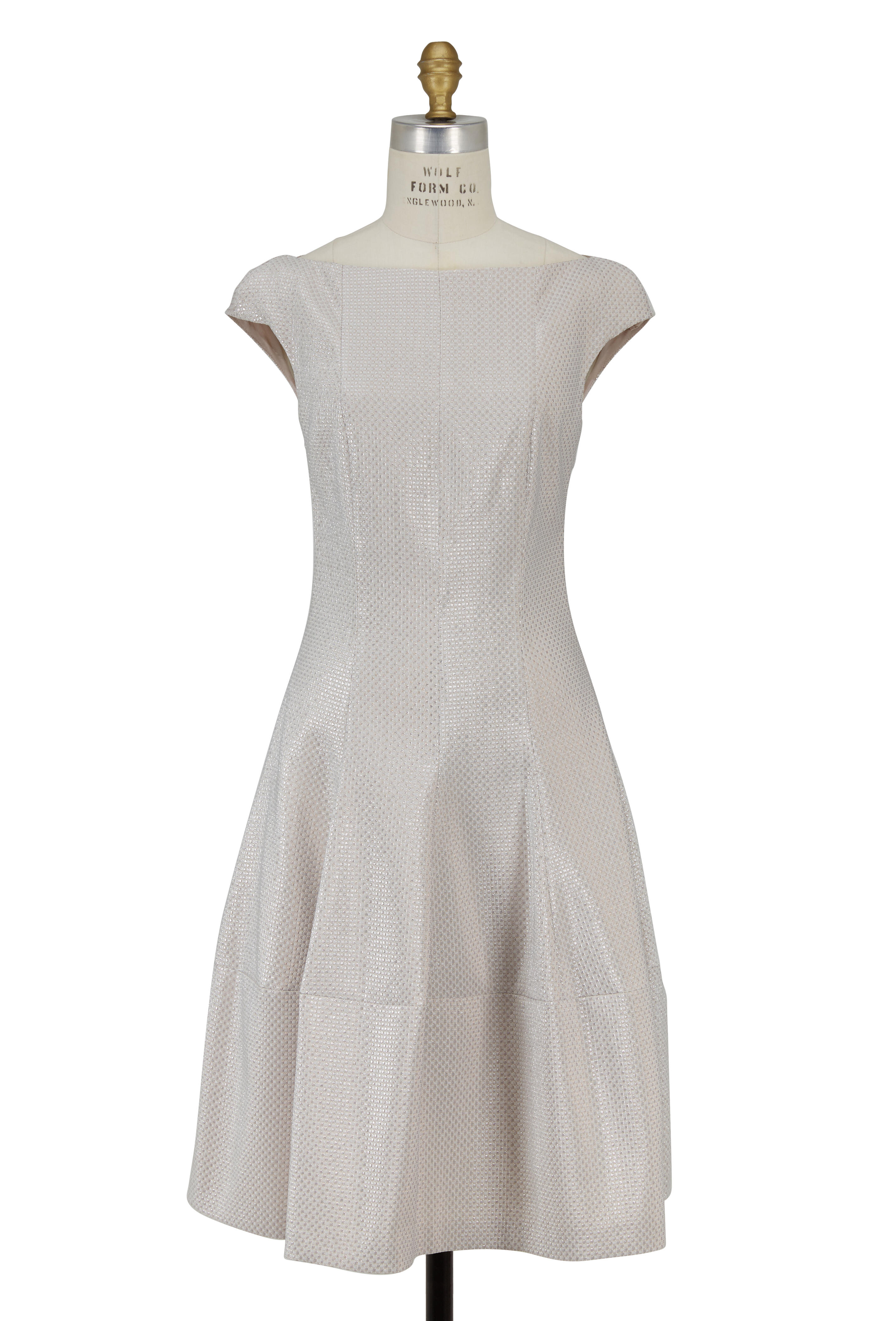 Talbot Runhof - Platinum Cap Sleeve Fit & Flare Dress