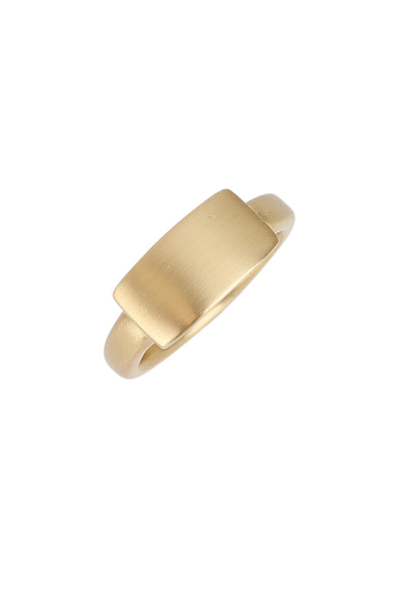 Caroline Ellen 20K Yellow Gold Chunky Signet Ring - view 1