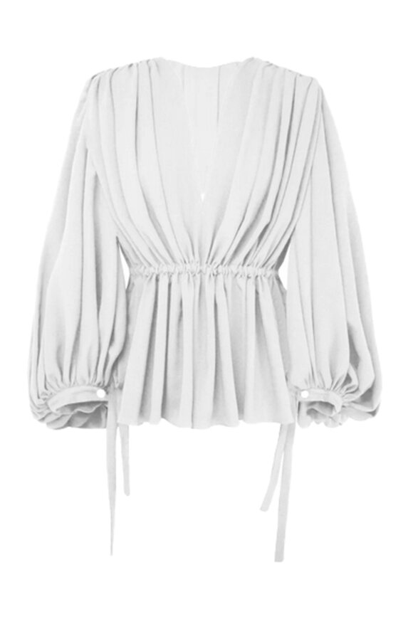 Edeline Lee Ivory Gathered Dryad Blouse