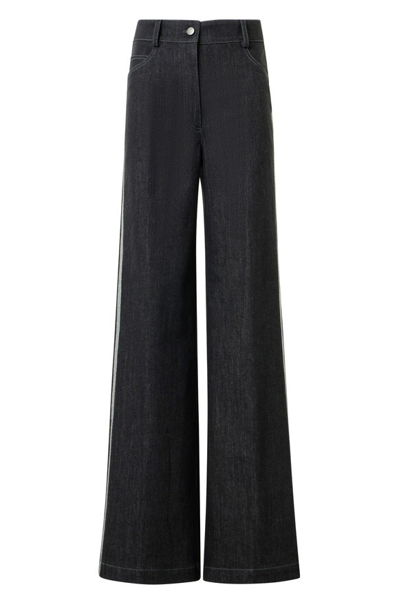 Akris Punto Cooper Steel Wide Leg Five Pocket Jean - view 1