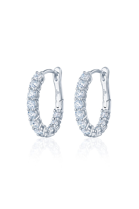 Kwiat 18k White Gold Diamond Petite Hoops