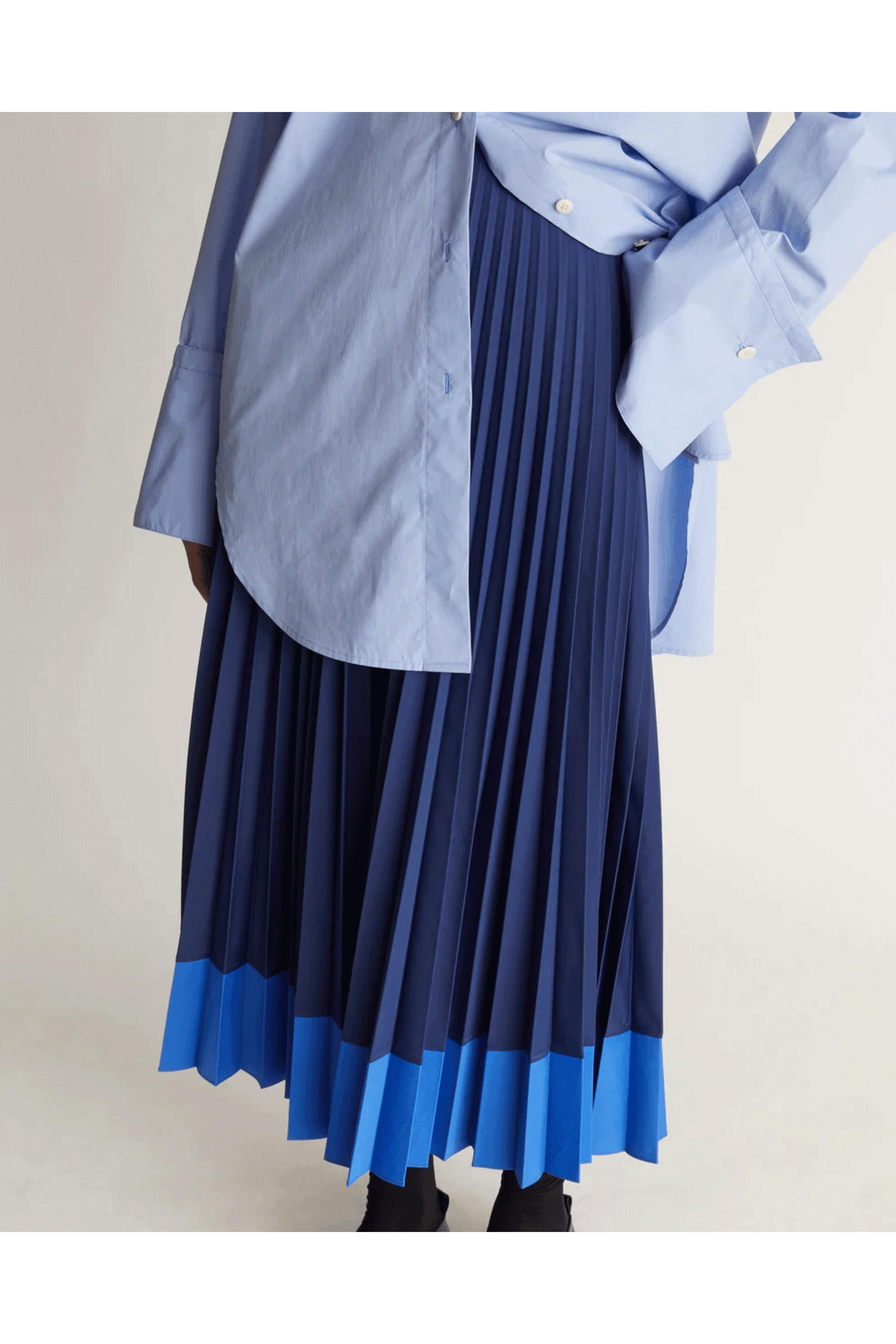 Lee Mathews - Blue Peyton Pleated Skirt
