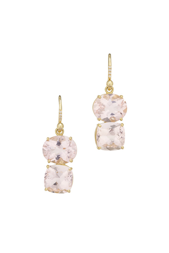 Irene Neuwirth Morganite & Diamond Drop Earrings