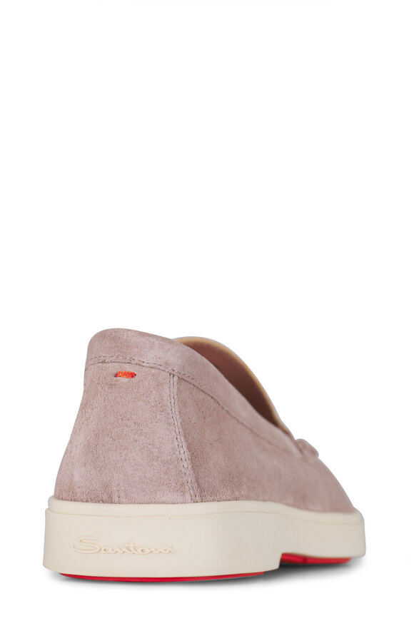 Santoni Yaltamoc Beige Suede Mocassin Loafer - view 3