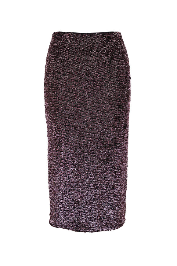 Veronica Beard Koa Black & Copper Sequin Midi Skirt - view 1