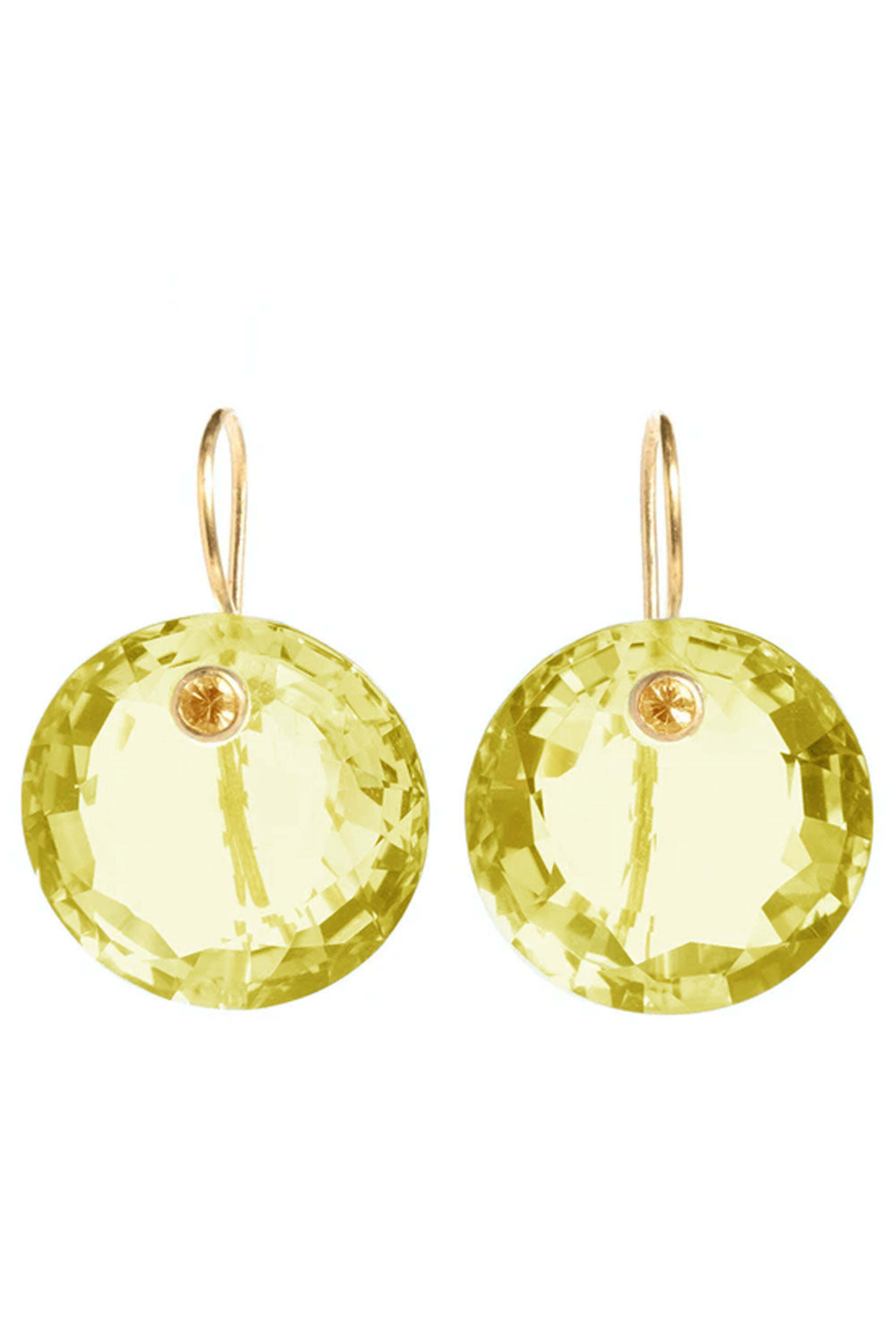 Marie-Hélène De Taillac - Large Lemon Quartz & Yellow Sapphire Gem Earrings