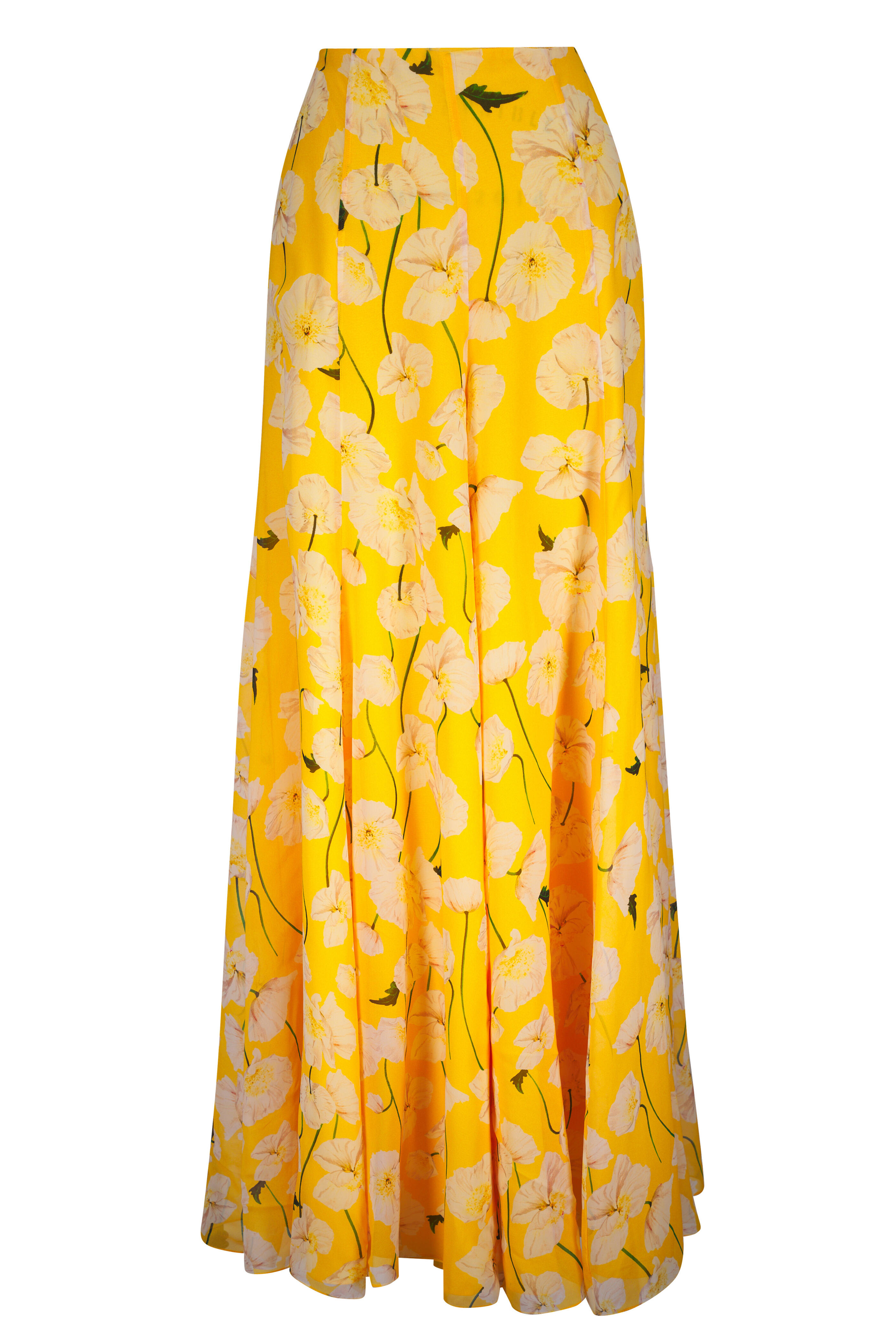 Carolina Herrera - Yellow Floral Silk Palazzo Pant