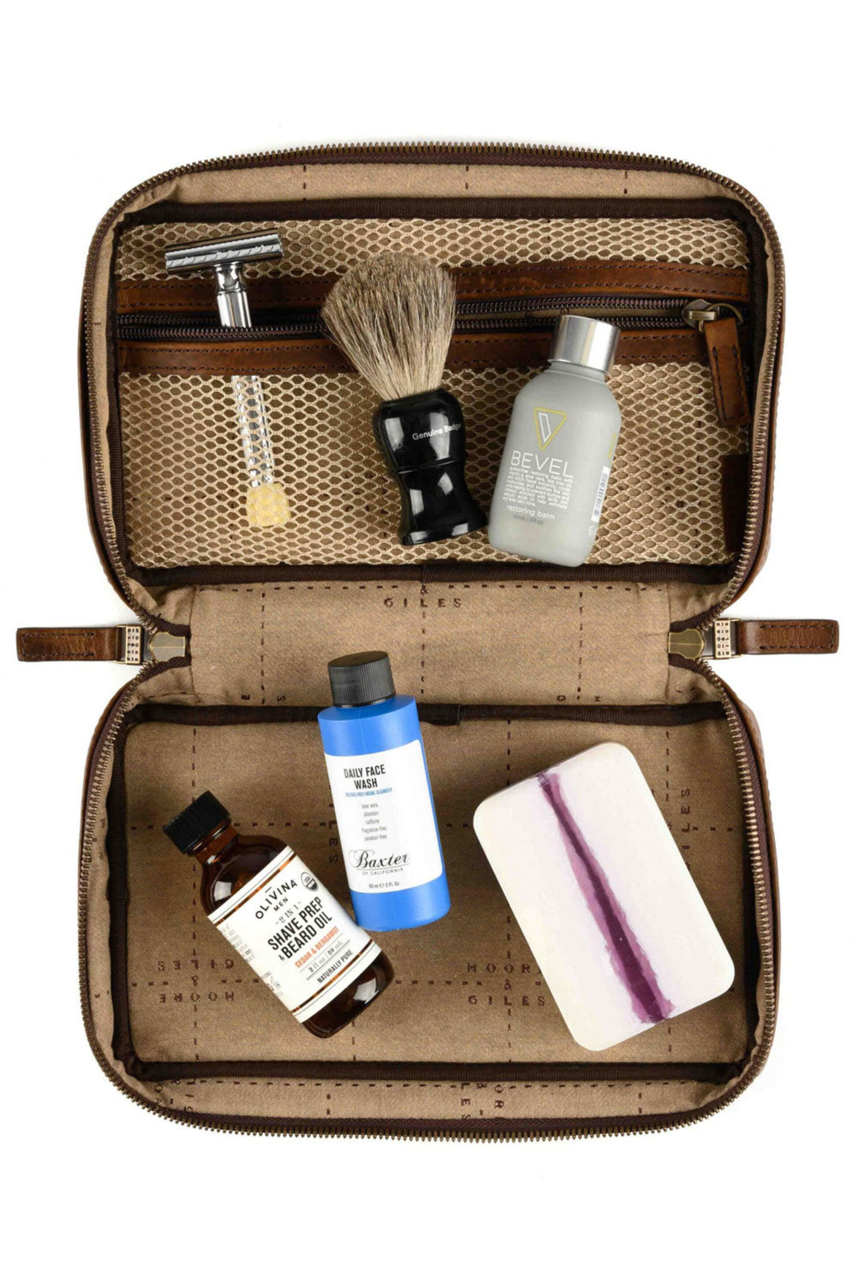 Moore & Giles - Kent Travel Kit in Brompton Brown