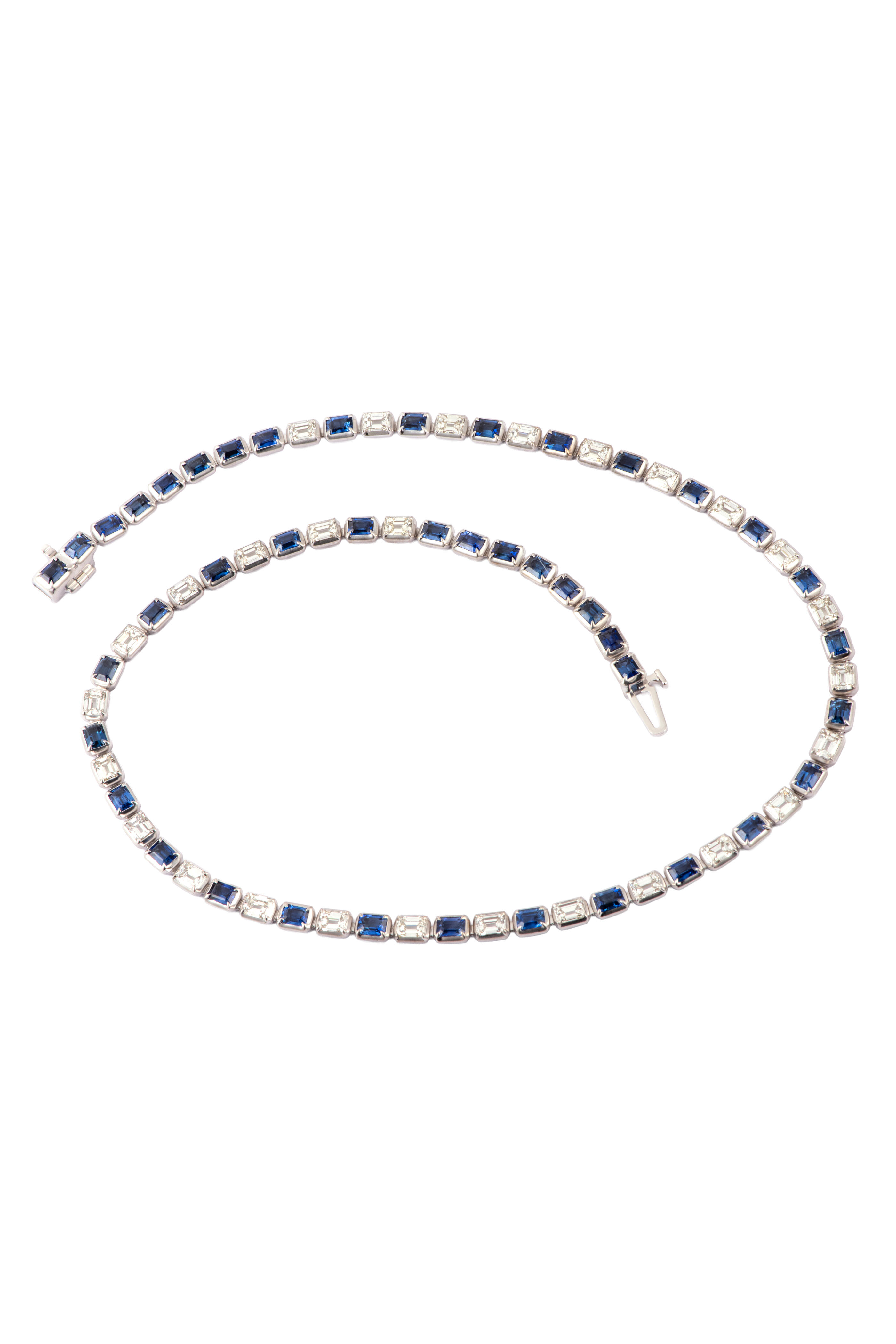 Sylva & Cie - Diamond & Sapphire Riviera Necklace