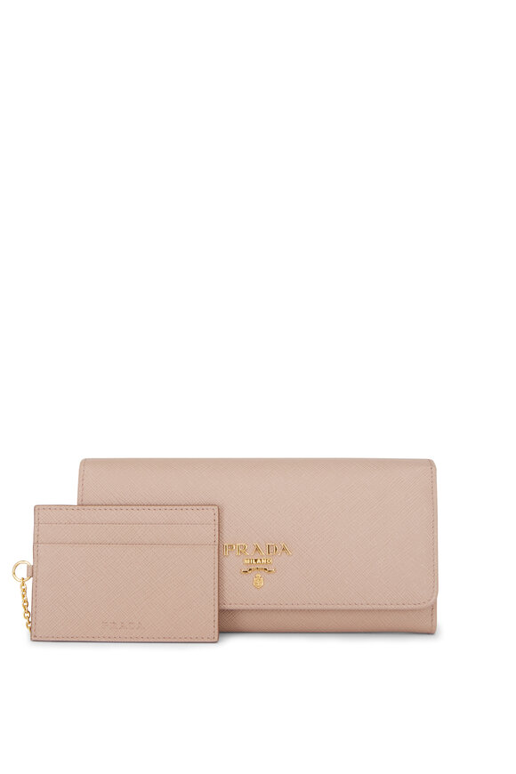 Prada - Cipria Saffiano Leather Snap Wallet