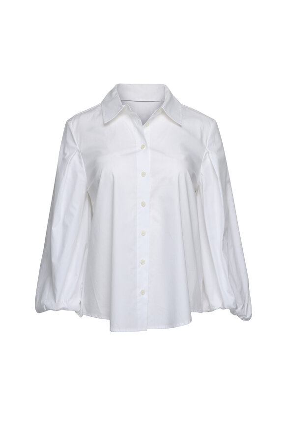Tanya Taylor Marina Optic White Button Up Shirt
