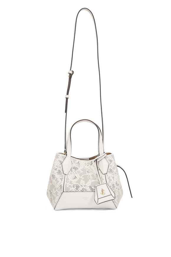 Jimmy Choo Mini Lace Diamond Latte & Natural Tote