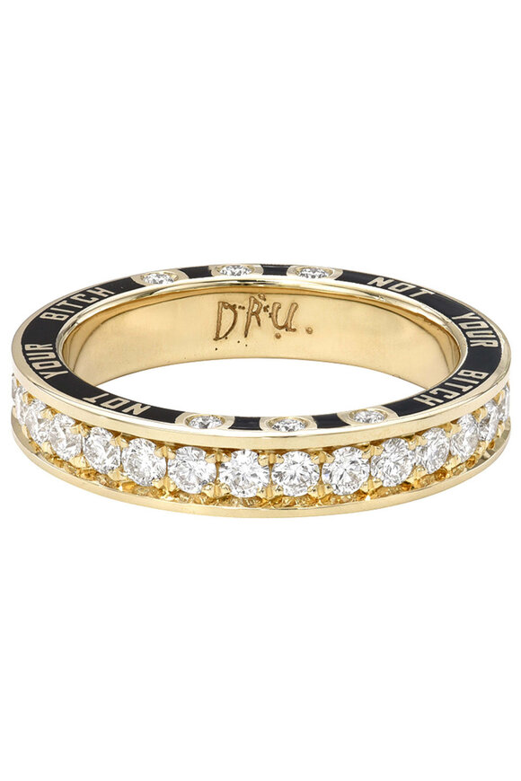 Dru 14k Yellow Gold Diamond Not Your Bitch Band - view 1