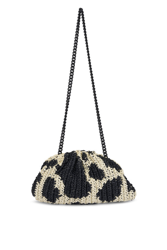 Maria La Rosa Americana Game Black & Ecru Crochet Shoulder Bag