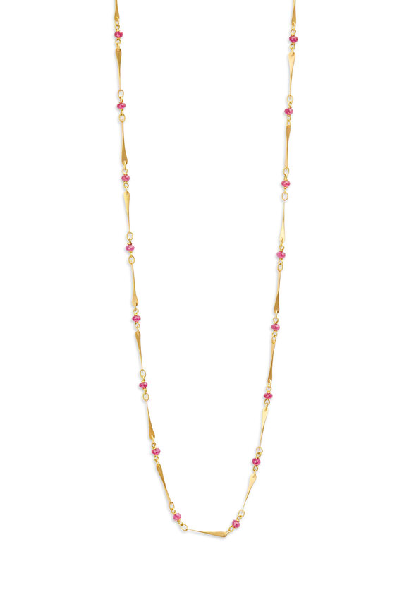 Caroline Ellen - 20K Yellow Gold Ruby Necklace