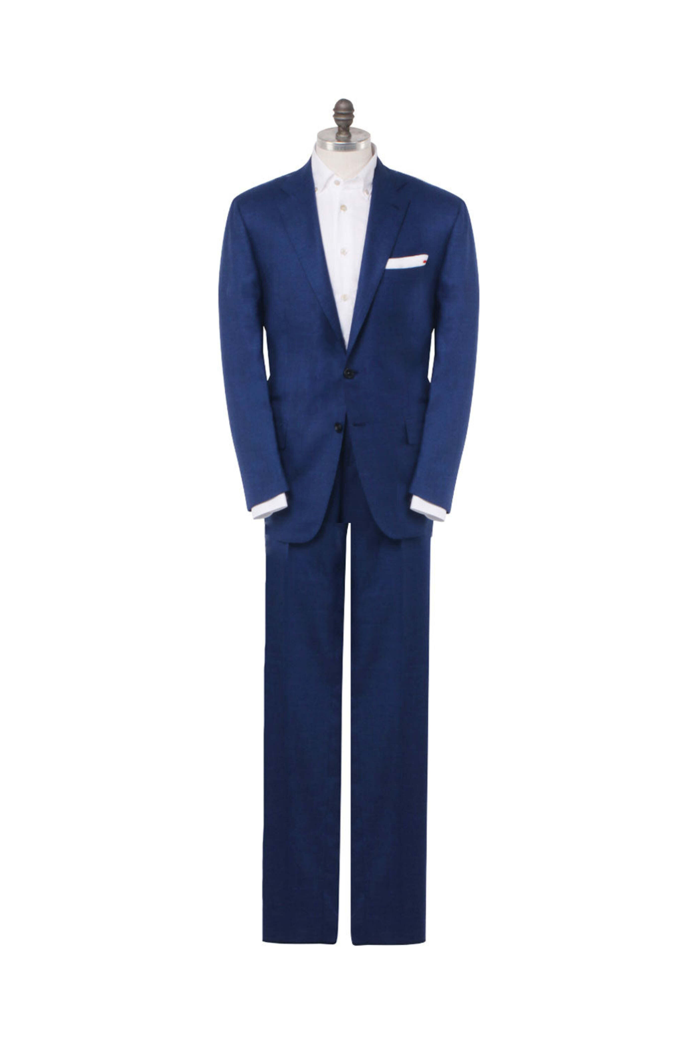 Kiton - High Blue Textured Suit | Mitchell Stores