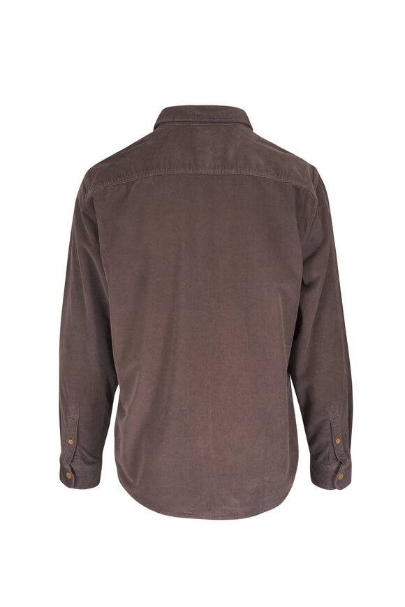 Faherty Brand Brown Umber Stretch Terry Corduroy Workshirt - view 4