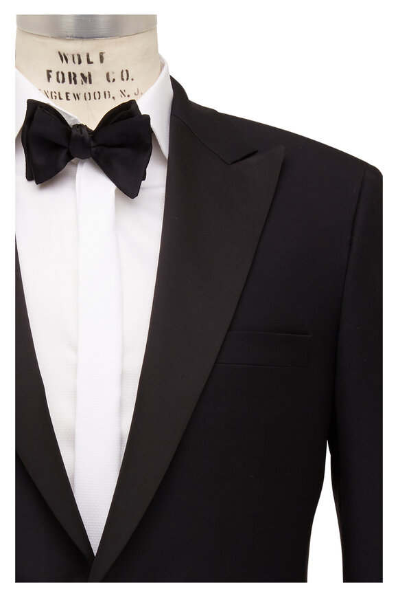 Samuelsohn Bennet Black Ice Wool Peak Lapel Tuxedo